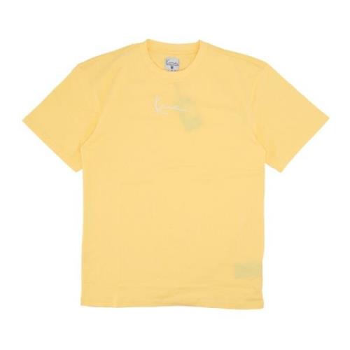 Gele Crew Neck Tee Regular Fit Karl Kani , Yellow , Heren