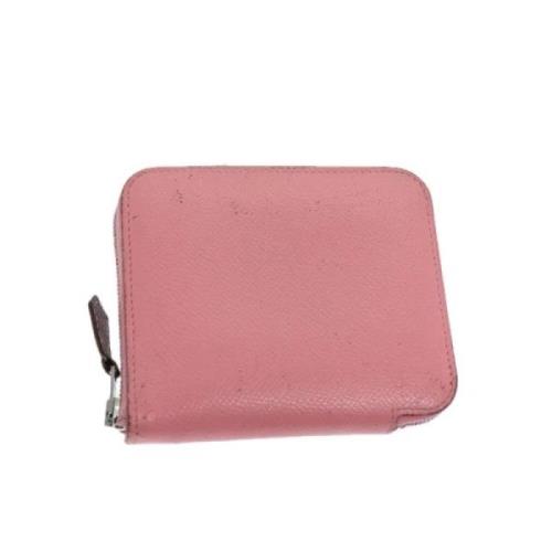 Pre-owned Leather wallets Hermès Vintage , Pink , Dames