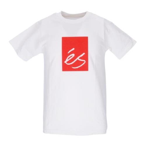 Wit Crew Neck Tee Shirt ES , White , Heren