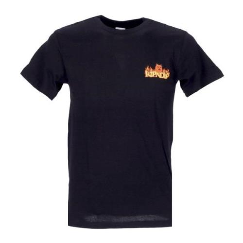 Zwarte Devil Work Tee Korte Mouw Ripndip , Black , Heren