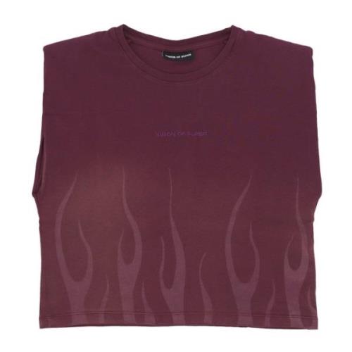 Flames Tee Grape Dames T-shirt Vision OF Super , Purple , Dames