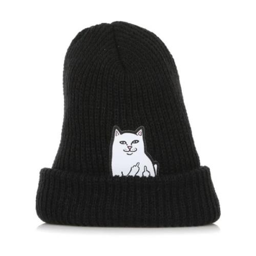 Nermal Ribbed Beanie Zwarte Hoed Ripndip , Black , Heren