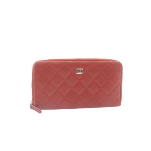 Pre-owned Leather wallets Chanel Vintage , Red , Dames