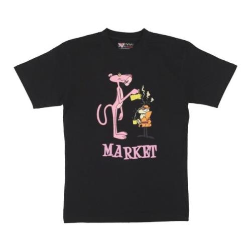 Pink Panther Zwarte Heren T-shirt Market , Black , Heren