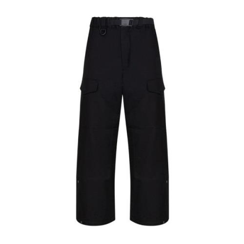 Zwarte Cargo Broek met Gesp Sluiting Y-3 , Black , Dames