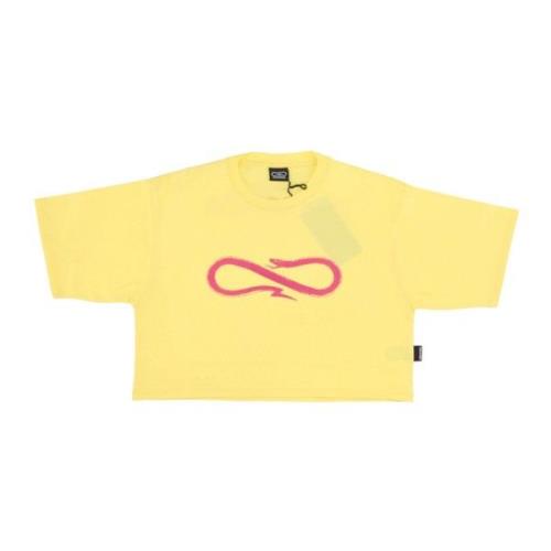 Logo Crop Top Tee Propaganda , Yellow , Dames