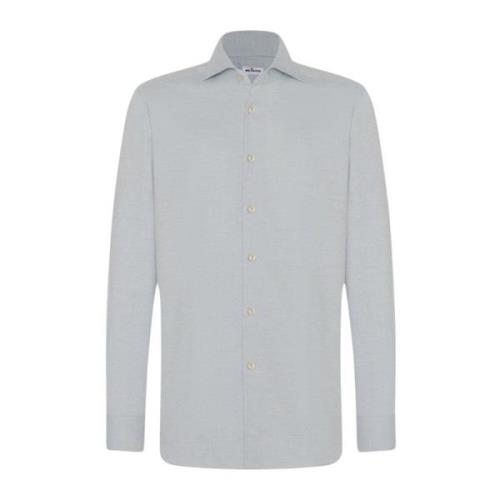 Flanel Katoenen Overhemd Kiton , Blue , Heren