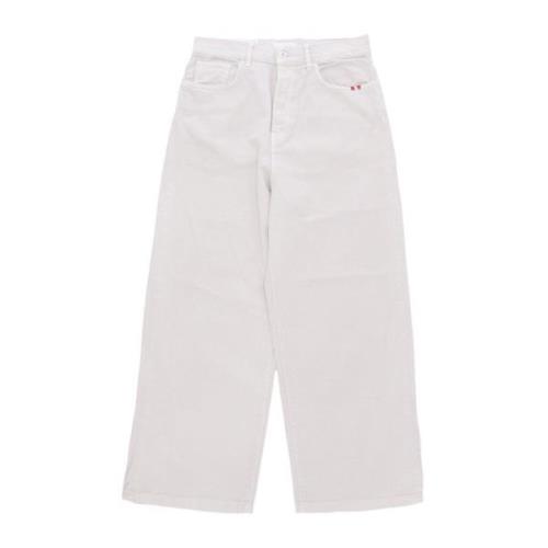 Wijde Pijp Jeans Heren Broek Ecru Amish , Beige , Heren