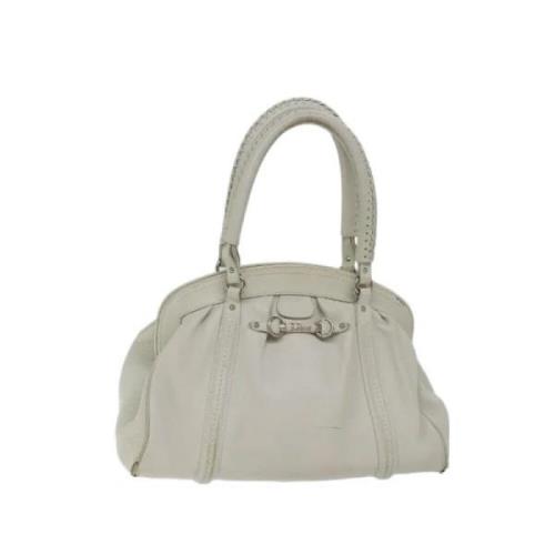 Pre-owned Leather handbags Dior Vintage , White , Dames