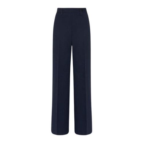 Herringbone Wool Trousers Kiton , Blue , Dames