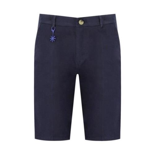 Blauwe Katoenen Twill Bermuda Shorts Manuel Ritz , Blue , Heren