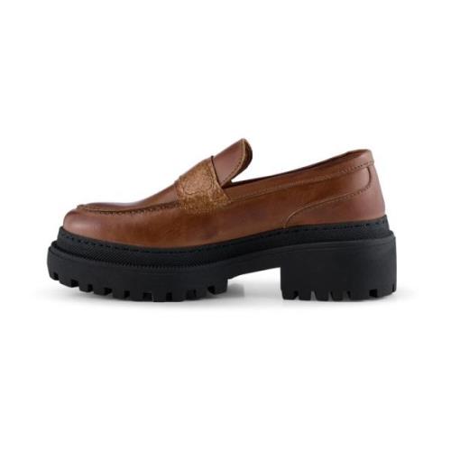 Chunky Loafer in Tan Leer Shoe the Bear , Brown , Dames