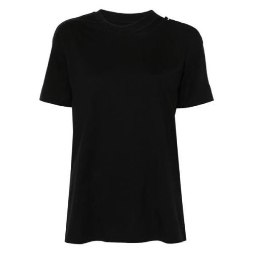 Casual Katoenen T-shirt MM6 Maison Margiela , Black , Dames