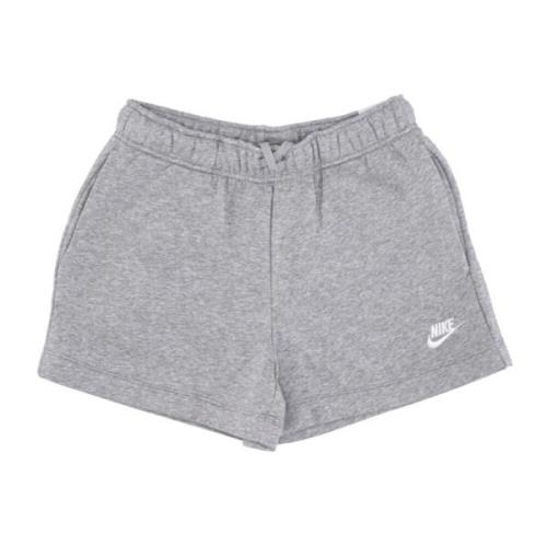 Fleece Mid-rise Shorts Heather/Wit Nike , Gray , Dames