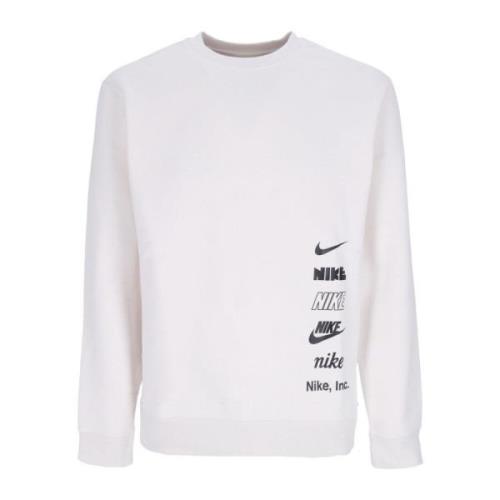 Mannen Crewneck Sweatshirt met Mlogo Nike , White , Heren