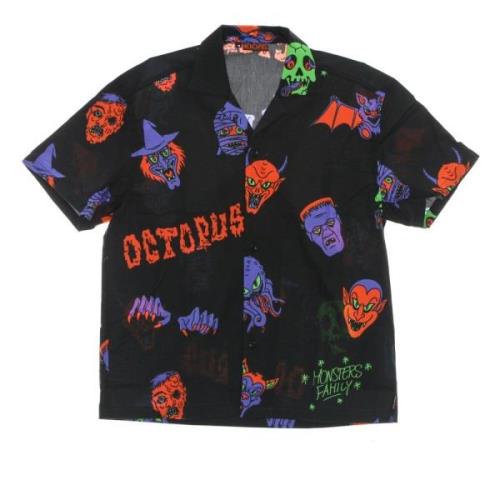 Halloween Monsters Familie Shirt Zwart/Paars Octopus , Black , Heren