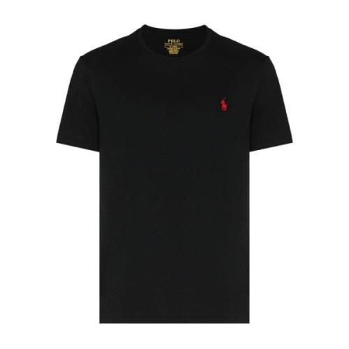 Zwarte Crewneck T-shirt met Pony Borduursel Polo Ralph Lauren , Black ...