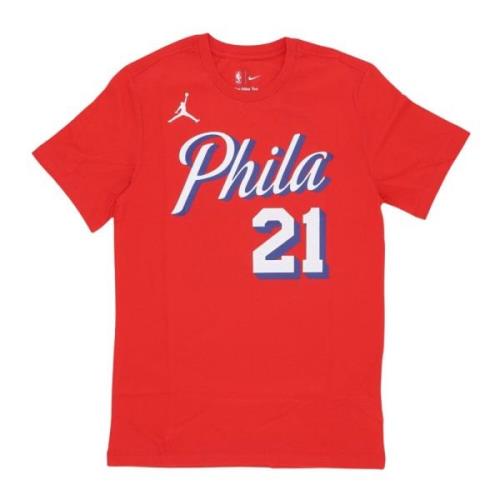 NBA Statement Edition Embiid Tee Rood Jordan , Red , Heren