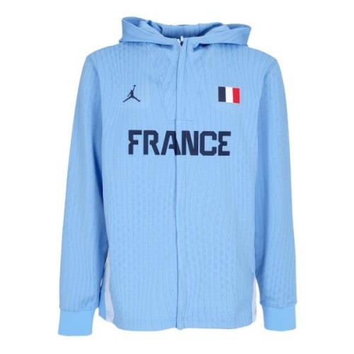 Frankrijk Basketbal Lichtgewicht Zip Hoodie Jordan , Blue , Heren