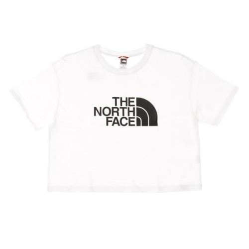 Wit Cropped Easy Tee Korte Mouw The North Face , White , Dames