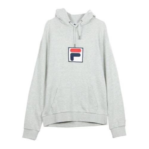 Lichtgrijze Melange Hoodie voor Mannen Fila , Gray , Heren