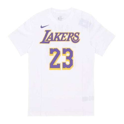 Lebron James NBA Tee Los Angeles Lakers Nike , White , Heren