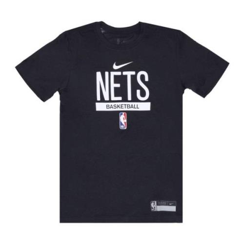 Brooklyn Nets Oefen Tee Zwart Nike , Black , Heren