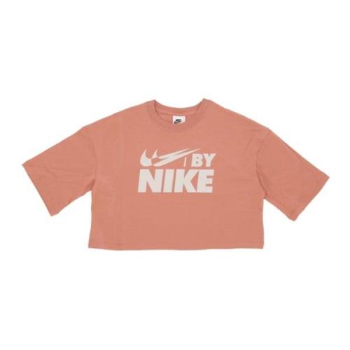 Sportswear Swoosh Logo Crop Tee Nike , Brown , Dames