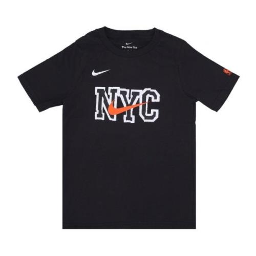 New York Knicks Logo Tee Nike , Black , Heren