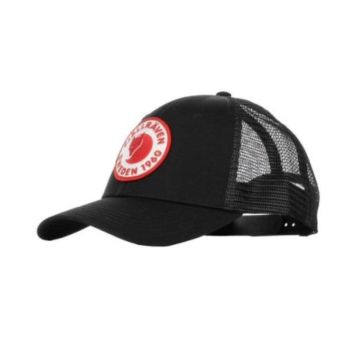 Gebogen klep pet met zwart logo Fjällräven , Black , Heren