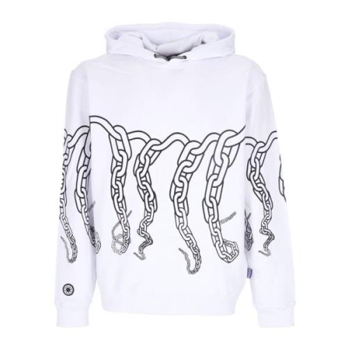 Lichtgewicht Hoodie met ketting capuchon Octopus , White , Heren