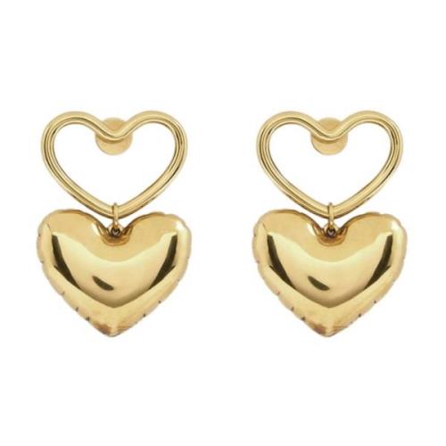 Gouden Hart Bedel Oorbellen Nina Ricci , Yellow , Dames