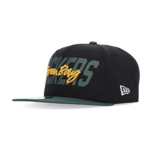 Green Bay Packers Platte Klep Pet New Era , Black , Unisex