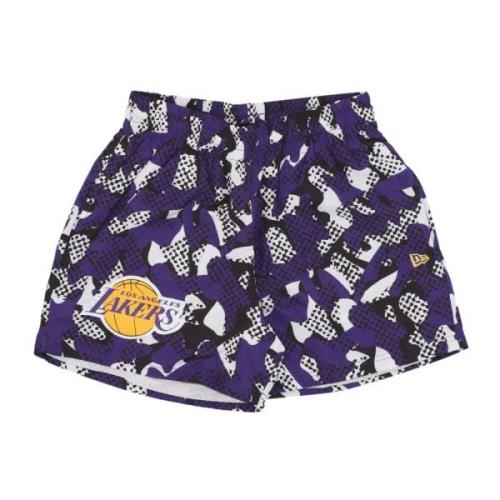 NBA Team AOP Shorts Paars/Wit New Era , Multicolor , Heren