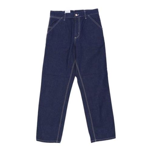 Blauwe Eenvoudige Jeans Broek Carhartt Wip , Blue , Heren