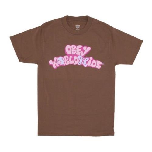 Butterfly Classic Tee Korte Mouw T-shirt Obey , Brown , Heren