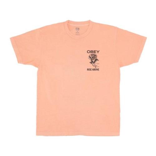 Klassieke Pigment Tee in Perzik Parfait Obey , Pink , Heren