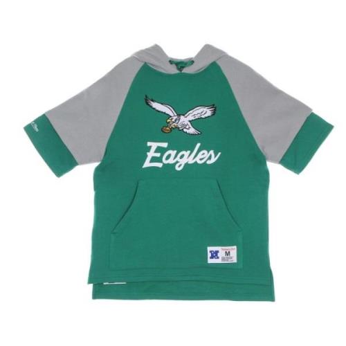 NFL Eagles Short Sleeve Hoodie Groen Mitchell & Ness , Green , Heren