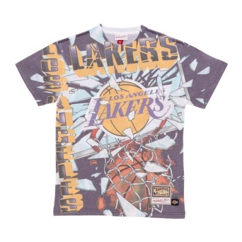 NBA Big Face Tee Lakers Purple Mitchell & Ness , Multicolor , Heren