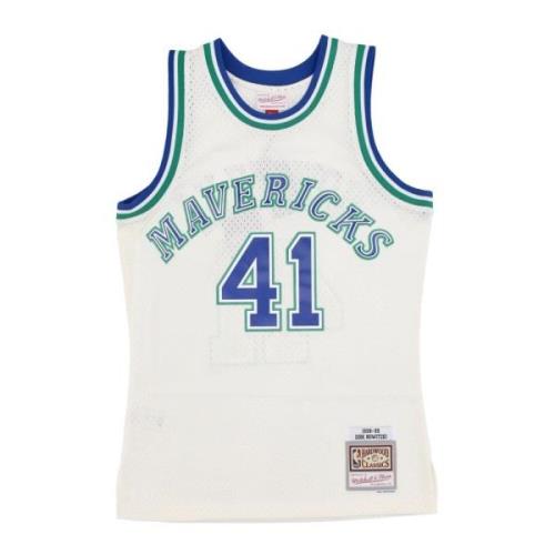 Basketbal Tanktop Dirk Nowitzki 1998 Mitchell & Ness , White , Heren