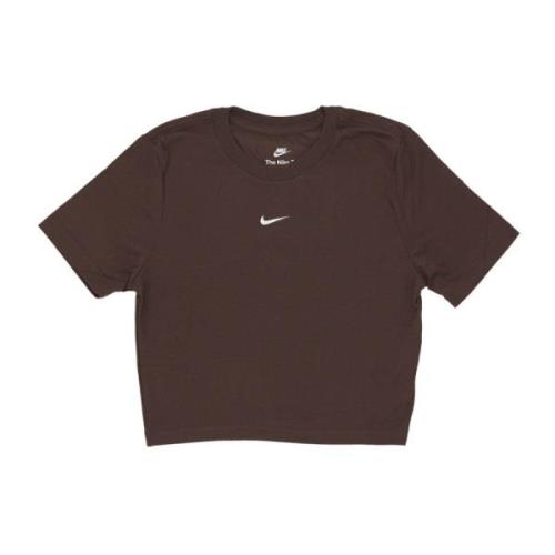 Baroque Brown/White Crop Tee Nike , Brown , Dames