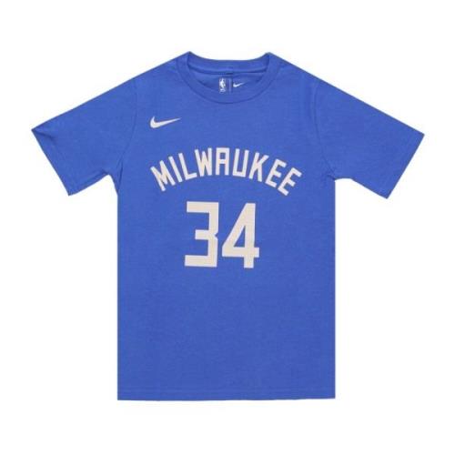 Giannis Antetokounmpo NBA City Edition Tee Nike , Blue , Heren