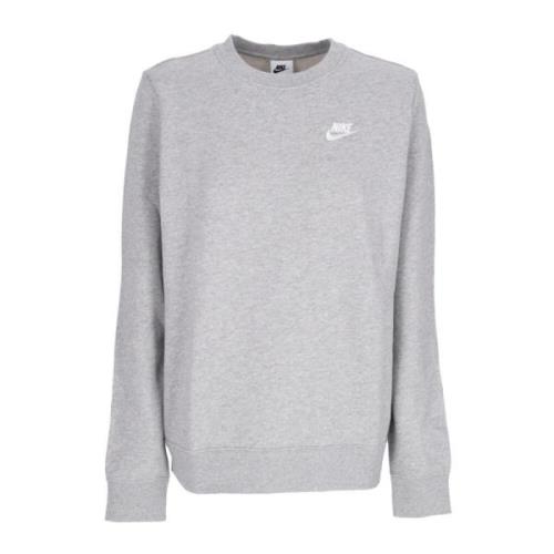 Fleece Crewneck Sweatshirt Heather/White Nike , Gray , Dames