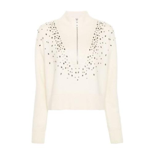 Kristalversierde Trui Pinko , White , Dames