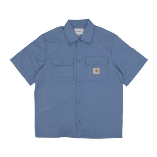 Lichtgewicht Herenoverhemd met Knoopsluiting Carhartt Wip , Blue , Her...