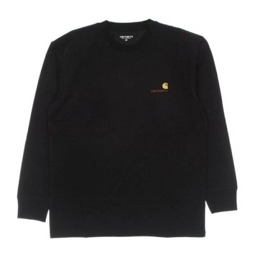 Script Longsleeve T-shirt Zwart Carhartt Wip , Black , Heren