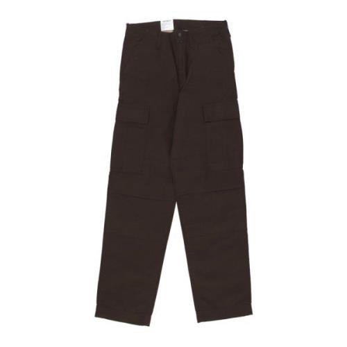 Cargo Broek in Tabak Gewassen Katoen Carhartt Wip , Brown , Heren