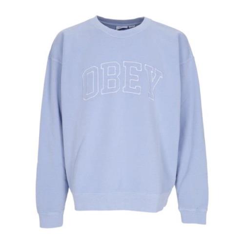 Lichtgewicht Crewneck Sweatshirt Pigment Hydrangea Obey , Blue , Heren