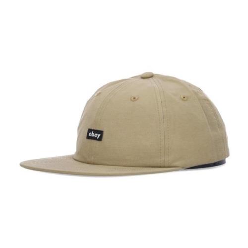 Bronze 6 Panel Strapback Platte Klep Pet Obey , Beige , Heren