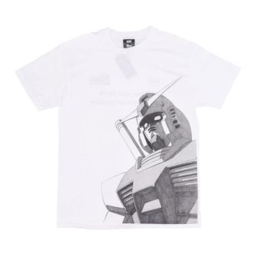 Gundam Wit T-shirt Korte Mouw HUF , White , Heren